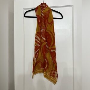 Urga printed red brown scarf